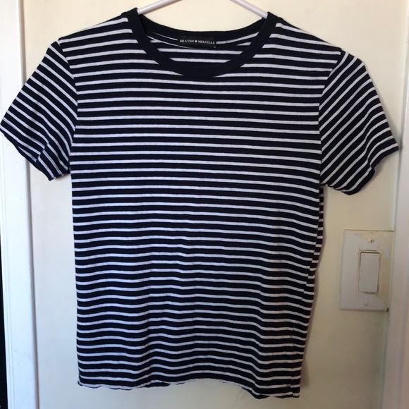 Brandy Melville Navy Blue Striped Shirt 